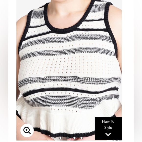 Eloquii Crochet Multi Stitch Crop Top - Picture 3 of 7